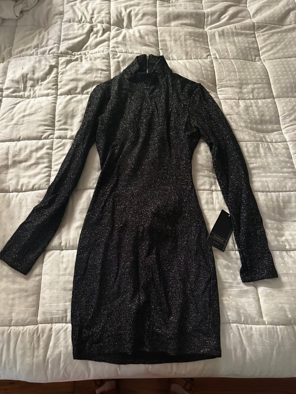 Zara Black Sparkle Mini Dress NWT Size S